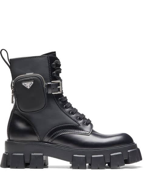 womens prada boots with pouch|Prada ankle pouch combat boots.